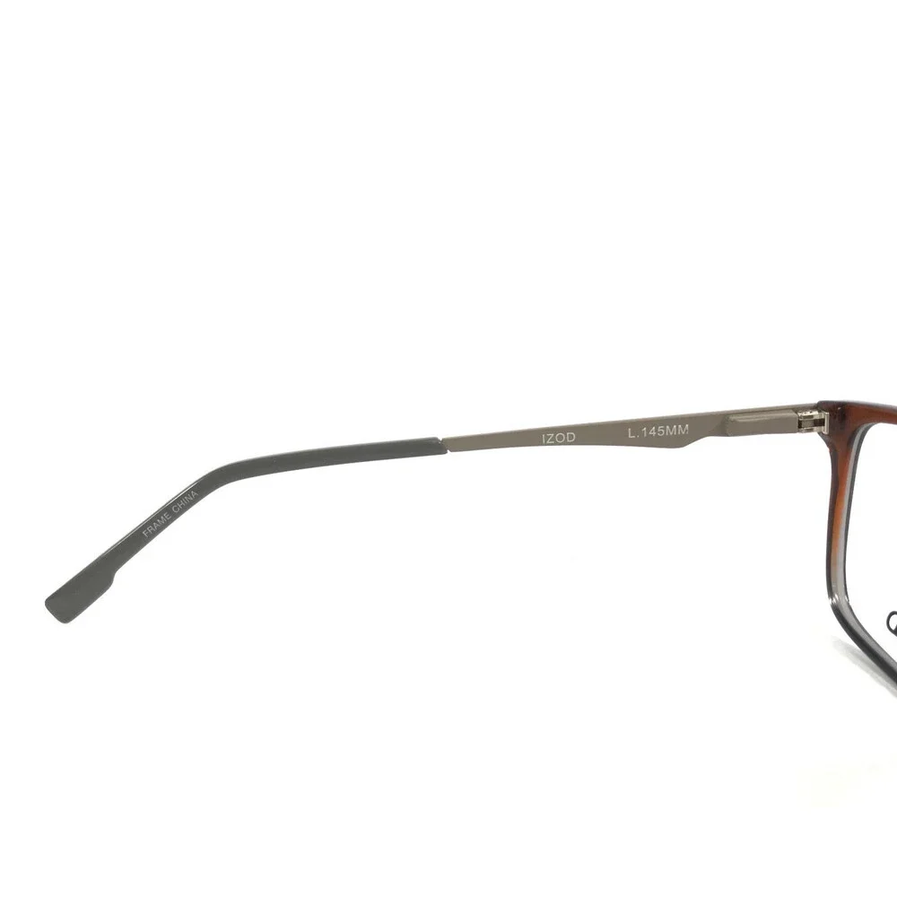 IZOD Eyeglasses Frames IZ2120 BROWN FADE Gray Rectangle Full Rim 55-16-145